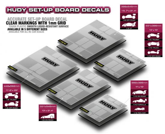 Hudy Plastic Set Up Board Decal 331X545mm - 1:8 On-Road