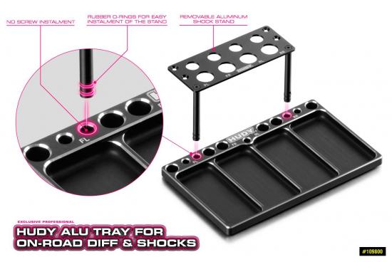 Hudy Aluminium Tray For On-Road Diff + Shocks