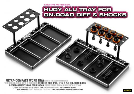 Hudy Aluminium Tray For On-Road Diff + Shocks