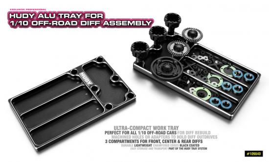 Hudy Aluminium Tray For 1:10 Off-Road Diff Assembly