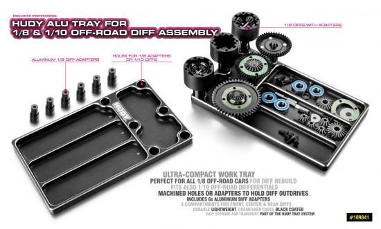 Hudy Aluminium Tray For 1:8 Off-Road Diff Assembly
