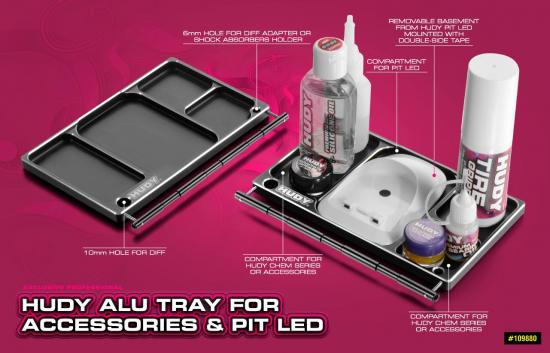 Hudy Aluminium Tray For Accessories + Pit LED