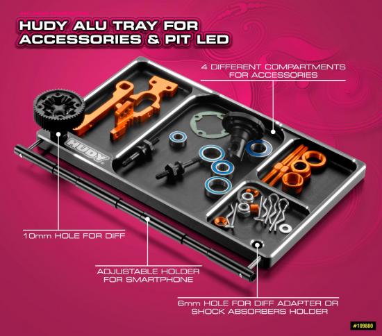 Hudy Aluminium Tray For Accessories + Pit LED