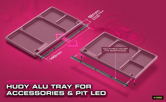 Hudy Aluminium Tray For Accessories + Pit LED