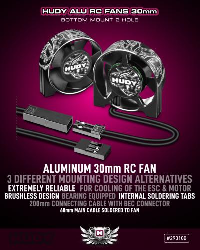 Hudy Aluminium RC Fan 30mm - Bottom Mount 2 Hole