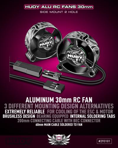 Hudy Aluminium RC Fan 30mm - Side Mount 2 Hole