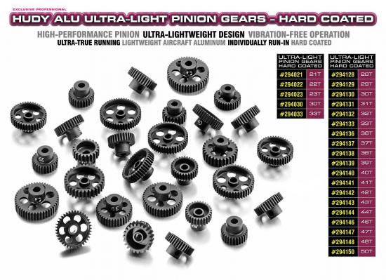 Hudy Aluminium Ultra-Light Pinion Gear - Hard Coated - 46T / 64DP