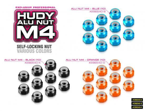 Hudy Aluminium Nut M4 - Black (10)