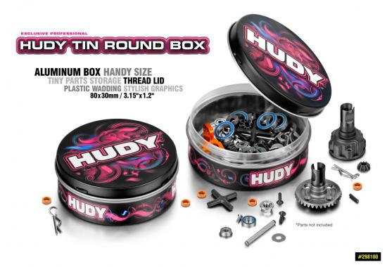 Hudy Tin Round Parts Box 80x30mm