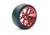 Fastrax 1:10 (4) Drift D1 Tyre W/3mm 14-Spoke Wheel - Met Red