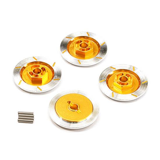 Fastrax Aluminium Disc Brake W/Wheel Hex (4Pc) - Gold