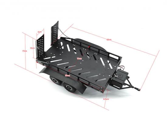 Fastrax Dual Axle Trailer With Ramps + LEDs - Medium 1:12 - 1:18 Scale ** CLEARANCE **