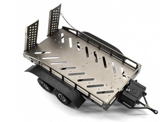 Fastrax Dual Axle Trailer With Ramps + LEDs - Medium 1:12 - 1:18 Scale