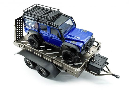 Fastrax Dual Axle Trailer With Ramps + LEDs - Medium 1:12 - 1:18 Scale