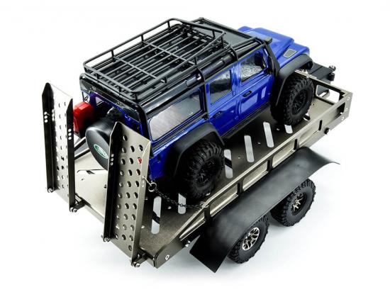 Fastrax Dual Axle Trailer With Ramps + LEDs - Medium 1:12 - 1:18 Scale