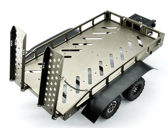 Fastrax Dual Axle Trailer With Ramps + LEDs - Medium 1:12 - 1:18 Scale