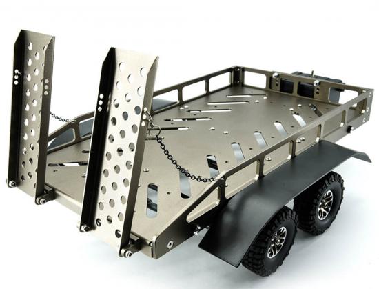 Fastrax Dual Axle Trailer With Ramps + LEDs - Medium 1:12 - 1:18 Scale
