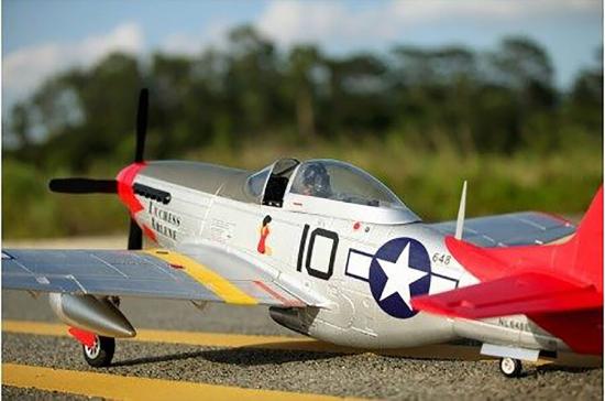 FMS P-51D Mustang V8 1450mm Red Tail - ARTF With Reflex Gyro