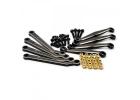 Fastrax FCX24 Black Brass Suspension Link Rods (8Pc)