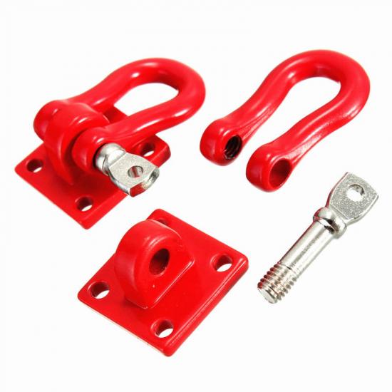 Trailer Shackle w/mounting bracket 1:10 Red (2)