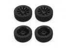 1:10 Rally Block Tyres Mounted on 10 Spoke Black Wheels (4)
