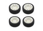 1:10 Rally Block Tyres Mounted on 10 Spoke White Wheels (4)