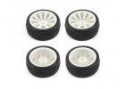 1:10 On Road Tyres Mounted on 10 Spoke White Wheels (4)