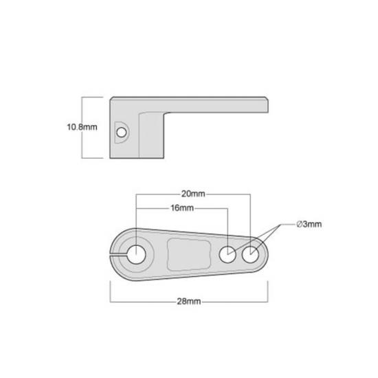 GMade Aluminium Offset Clamping Servo Arm (Black) (25T)