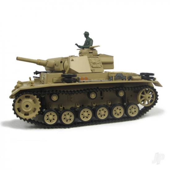 Henglong 1:16 Tauch Panzer III with Infrared Battle System (2.4GHz  Shooter  Smoke  Sound  Metal Gearbox)