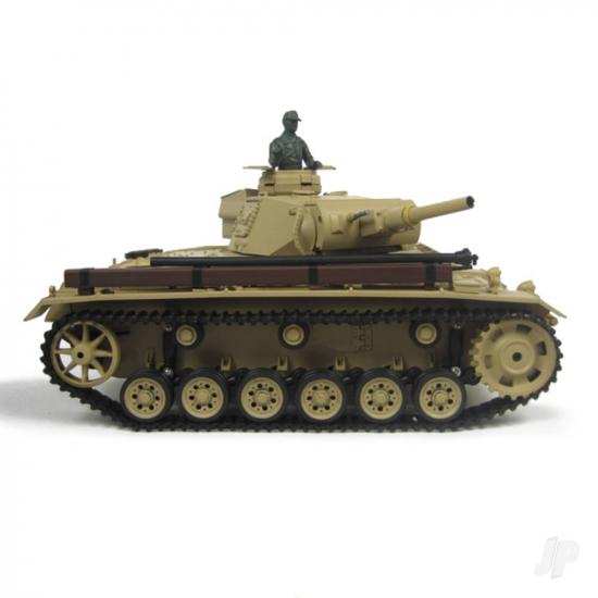 Henglong 1:16 Tauch Panzer III with Infrared Battle System (2.4GHz  Shooter  Smoke  Sound  Metal Gearbox)