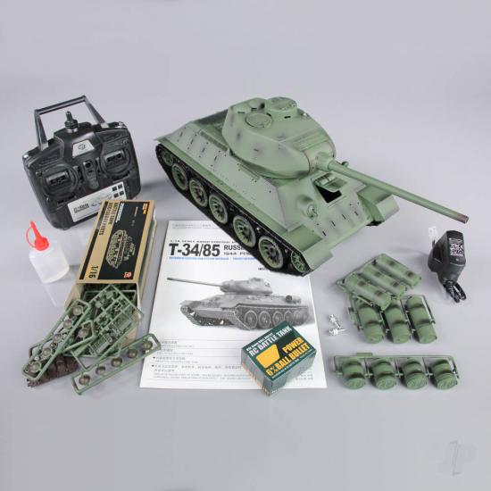 Henglong 1:16 Russian T-34 / 85 with Infrared Battle System (2.4GHz Shooter Smoke Sound Metal Gearbox)