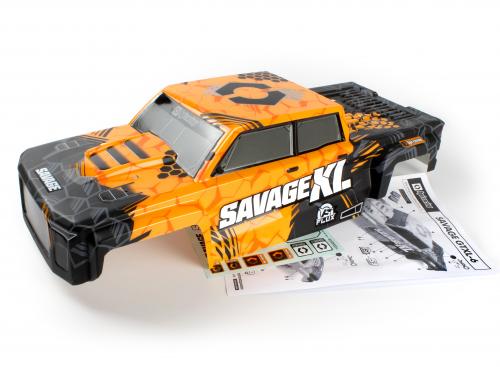 GTXL-6 Kingcab Painted Truck Body (Black/Orange)