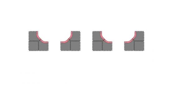 Kyosho Mini-Z Grand Prix Circuit30 Large Corner Set (12pcs)