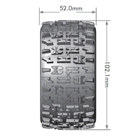Louise RC ST-Pioneer 1:10 Soft Tyres - Mounted on Black 2.8 14mm Hex Wheels (2)