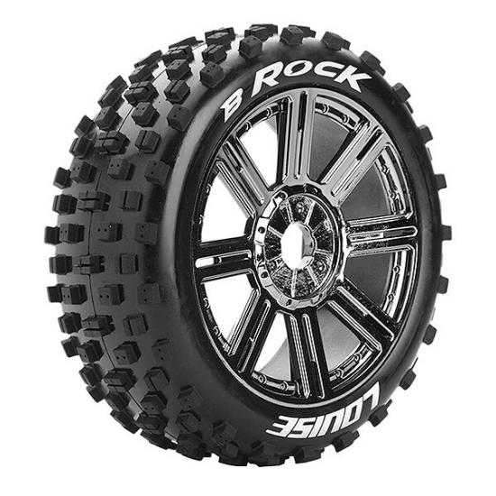 Louise RC B-Rock 1:8 Fr/Rr S Oft Hex 17mm Spoke/Chrome Bla