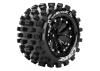 Louise RC MT-Rock 1:10 Soft Tyres - Mounted on Black 2.8 Offset 12mm Hex Wheels (2)
