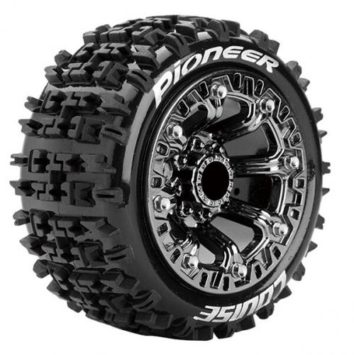 Louise RC ST-Pioneer 1:16 Soft Tyres on Black Chrome 12mm Hex Wheels (2)