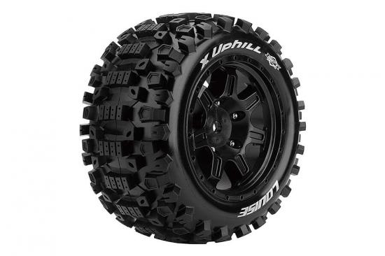 Louise RC X-Uphill Tyres Mounted on Black Traxxas X-MAXX 24mm Hex Wheels (2)