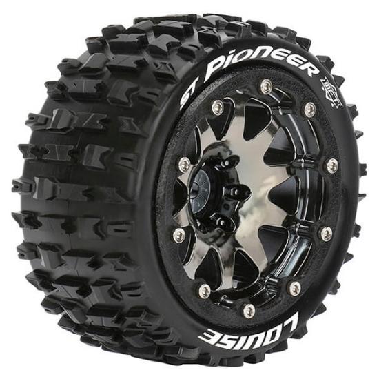 Louise RC ST-Pioneer 1:10 Soft Tyres - Mounted on Black 2.8 12mm Hex Wheels (2)