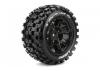 Louise RC X-MCross Tyres Mounted on Black Traxxas X-MAXX 24mm Hex Wheels (2)