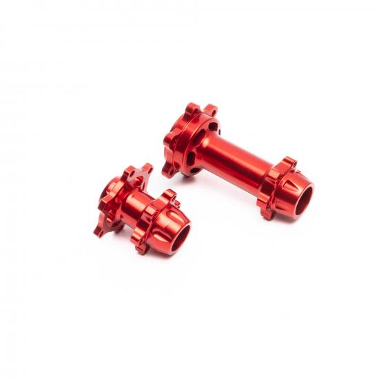 Aluminium Hub Set - Machined - Red: Promoto-MX