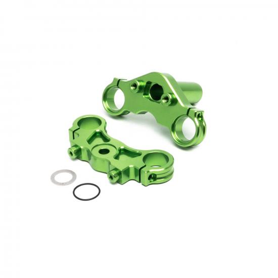 Aluminium Triple Clamp Set - Green: Promoto MX