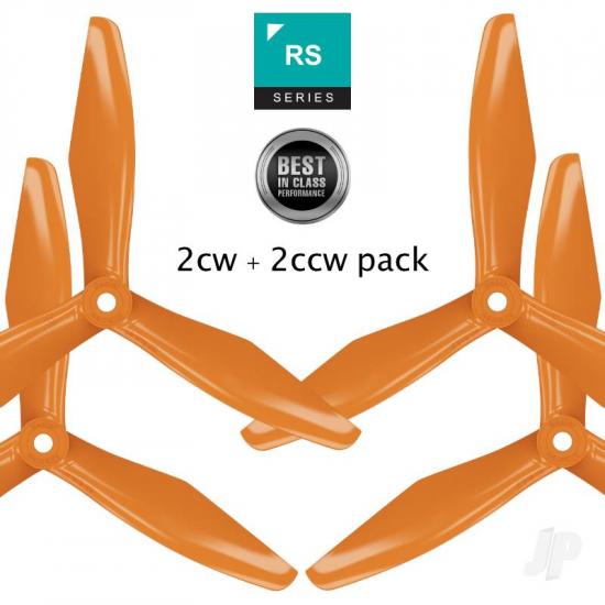 Master Airscrew RS-3blade-FPV - 6x4.5 Prop Set x4 Orange