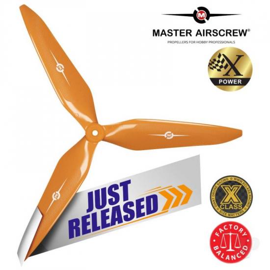 Master Airscrew 12x11 3X Power X-Class Giant Racing Drone Propeller (CCW) Orange