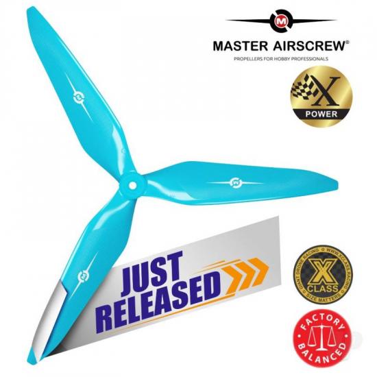 Master Airscrew 12x11 3X Power X-Class Giant Racing Drone Propeller (CW) Reverse/Pusher Blue