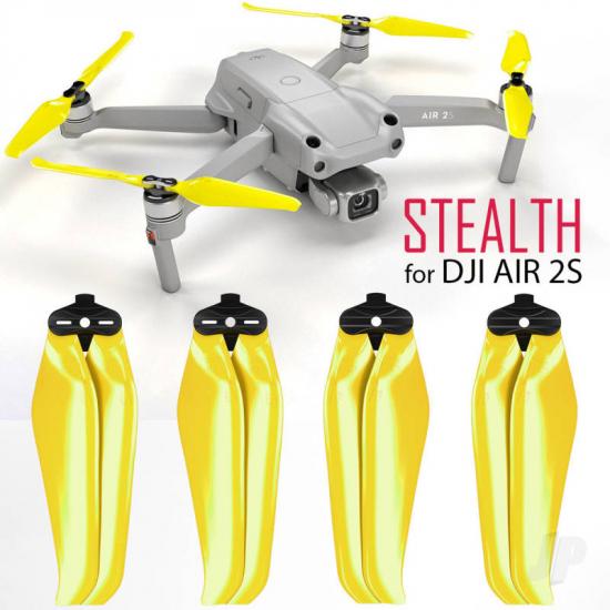 Master Airscrew 7.2x3.8 STEALTH Multirotor Folding Propeller Set x4 Yellow for DJI Air 2S