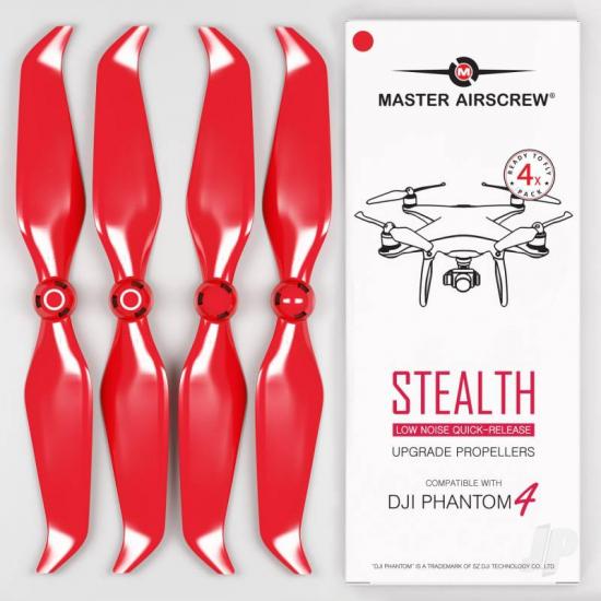 Master Airscrew 9.5x5.7 STEALTH Multirotor Propeller Set x4 Red for DJI Phantom 4