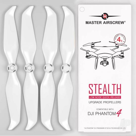 Master Airscrew 9.5x5.7 STEALTH Multirotor Propeller Set x4 White for DJI Phantom 4