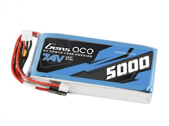 Gens Ace Transmitter LiPo - 2S 7.4V 5000mAh Tx/Rx with Futaba Connector