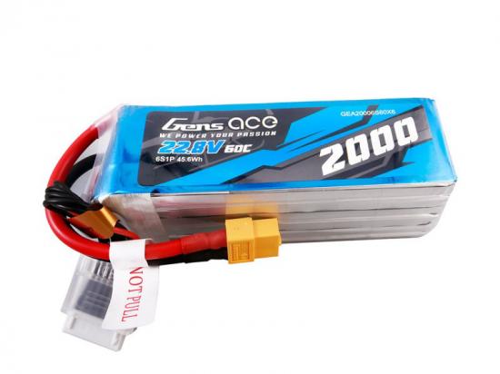 Gens Ace LiPo - HV 6S 22.8V 2000mAh 60C with XT60 ** CLEARANCE **